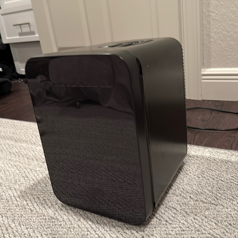 Black mini fridge